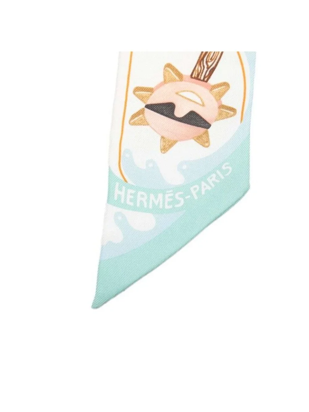 ★SOLD★ Hermes Twill Funny Ice Cream Scarf Blue Multicolor Silk - Picture 3 of 6